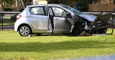 A woman is dead and two others were seriously injured after being hit by a car while walking on the footpath