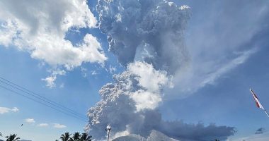 Indonesia's Mount Lewotobi Laki-Laki volcano erupted on Monday for the second time in as many months (pictured)