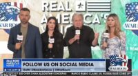 Steve Bannon, second from left, the architect of Donald Trump 's 2016 victory and a longtime political guru of the MAGA movement, issued a warning on Friday that the Epstein fallout could rip the Republican coalition apart and cost the GOP 'up to 40 seats' in the next election