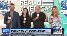 Steve Bannon, second from left, the architect of Donald Trump 's 2016 victory and a longtime political guru of the MAGA movement, issued a warning on Friday that the Epstein fallout could rip the Republican coalition apart and cost the GOP 'up to 40 seats' in the next election