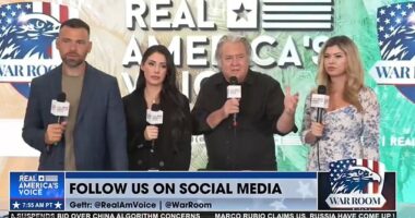 Steve Bannon, second from left, the architect of Donald Trump 's 2016 victory and a longtime political guru of the MAGA movement, issued a warning on Friday that the Epstein fallout could rip the Republican coalition apart and cost the GOP 'up to 40 seats' in the next election