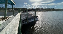 The pontoon boat crashed into and under the dock on the Intracoastal. (FBFD)