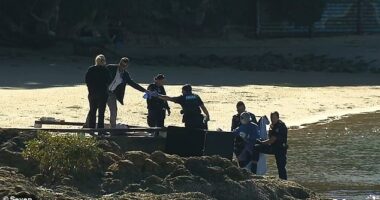 Two bodies have been found on the Gold Coast in 24 hours (pictured, officers at the scene at Echo Beach)
