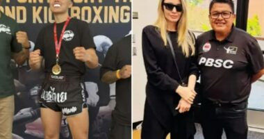 Watch as Angelina Jolie and Brad Pitt’s son Knox wins Muay Thai fight watched by proud Hollywood star mum