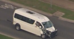 The driver of his van led police on a high speed chase across Melbourne on Friday