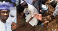 Yusuf Buhari Performs Final Rites At Father’s Grave, Touches Hearts Online