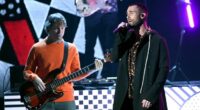 Musician Mickey Madden (left), a one-time bassist for the popular band Maroon 5 opposite Adam Levine, is accused of physically attacking his wife after she confronted him about sending inappropriate text messages to teenagers. Pictured in LA in 2018