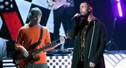 Musician Mickey Madden (left), a one-time bassist for the popular band Maroon 5 opposite Adam Levine, is accused of physically attacking his wife after she confronted him about sending inappropriate text messages to teenagers. Pictured in LA in 2018