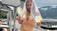 Becky Hill shares peek inside Lake Como hen do as she poses in a white bikini and says gig helped pay for trip