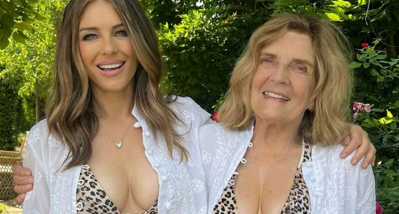 Elizabeth Hurley, 60, and her mum, 85, look incredible as they both pose in leopard swimwear