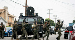 ICE storm troopers in a so-called Removal Operations in Los Angeles in June. (Wikimedia Commons)