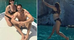 Kelly Brook looks incredible in a bikini as she jumps off yacht – after revealing two stone weight loss
