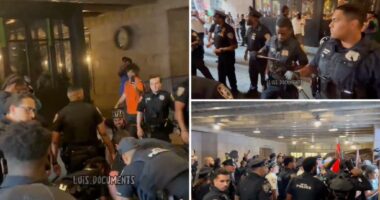 Mob of anti-Israel protestors clash with police after attempting to storm Grand Central Terminal: cops