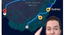 Jay Morgan (pictured with a map of their parcel's trip) vented online after their parcel was re-routed to the other end of the country