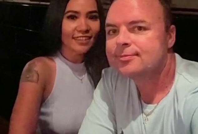 Russell Harris (right) and his partner Keylla (left) survived the horror helicopter crash in Bali