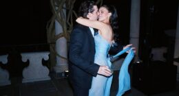 Nicola Peltz and Brooklyn Beckham shared pictures from their butterfly themed vow renewal afterparty on Tuesday that his parents weren't invited to