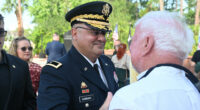 Charles Gambaro, a brigadier general in the Army Reserve, speaking with Ed Fuller at last May