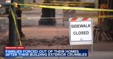 Residents ordered to evacuate after building exterior crumbles in Aurora, officials say