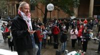 A pro-Palestinian rally across the Sydney Harbour Bridge has been authorised by a court with thousands of protesters likely to gather (pictured, protest organiser Josh Lees)