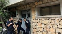 Police have since arrived at the scene, with officers seen entering the leopard's enclosure